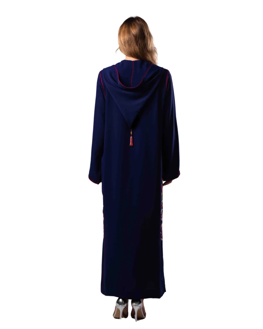 DJELLABA BRODÉE BLEU NUIT – Image 2