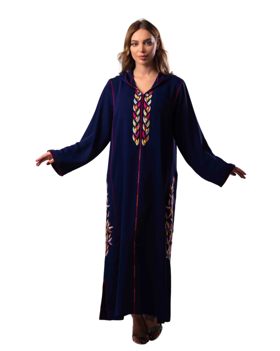 DJELLABA BRODÉE BLEU NUIT – Image 3