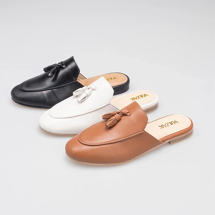 MULE EN CUIR CAMEL – Image 3