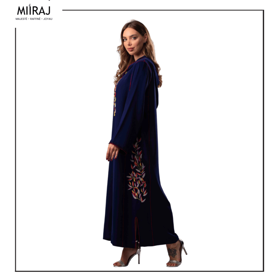 DJELLABA BRODÉE BLEU NUIT