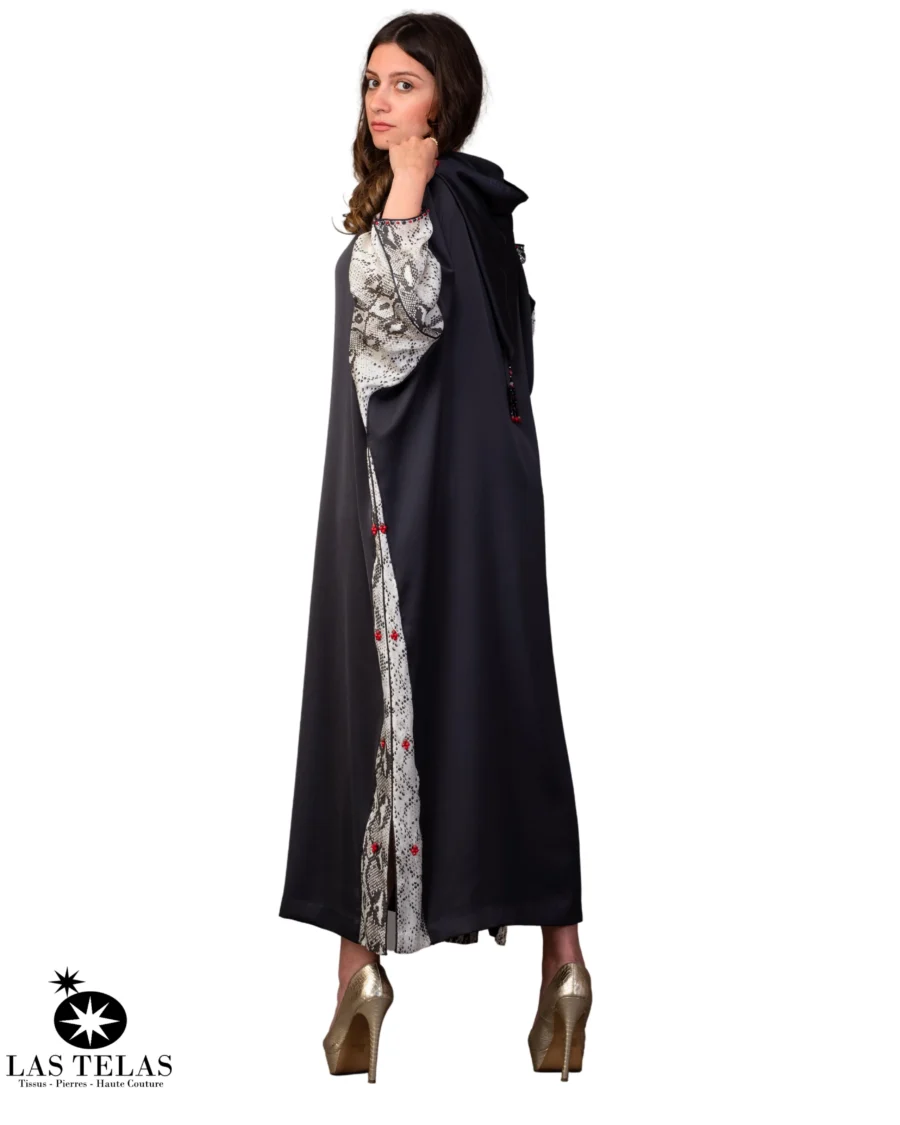 DJELLABA MAROCAINE  CRÊPE GRISE – Image 3