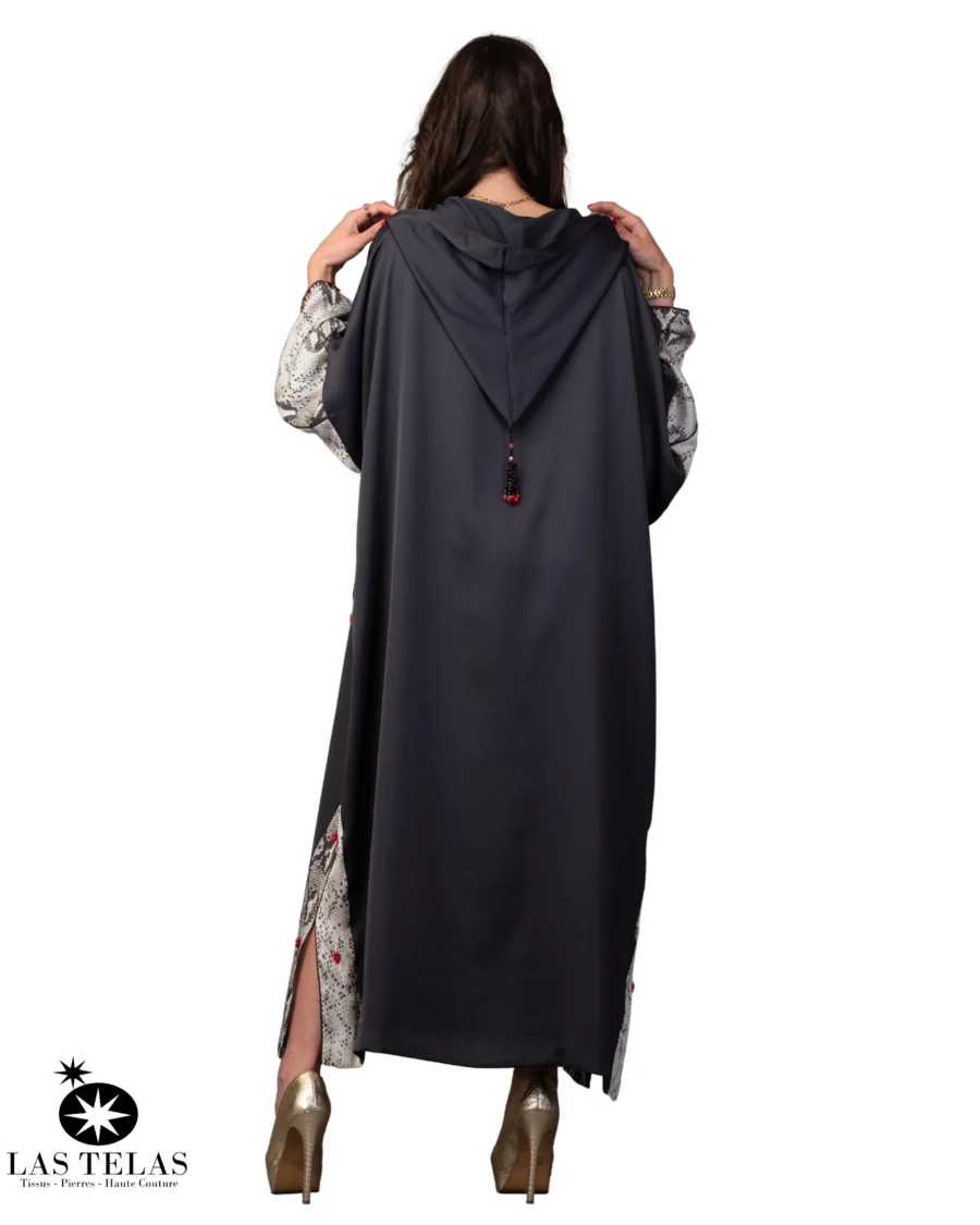 DJELLABA MAROCAINE  CRÊPE GRISE – Image 4