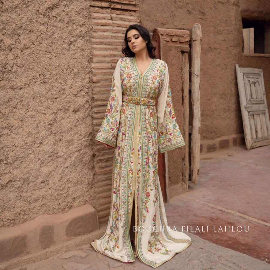 Caftan Marocain Oudy Soud - Floral – Image 3